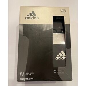 Adidas 2 Pack Men's Active‎ Flex Cotton Crew Neck T-shirt Tee Black Size Large